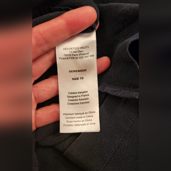 Superb navy silk blouse from Des Petits Hauts - Picture 9 of 10